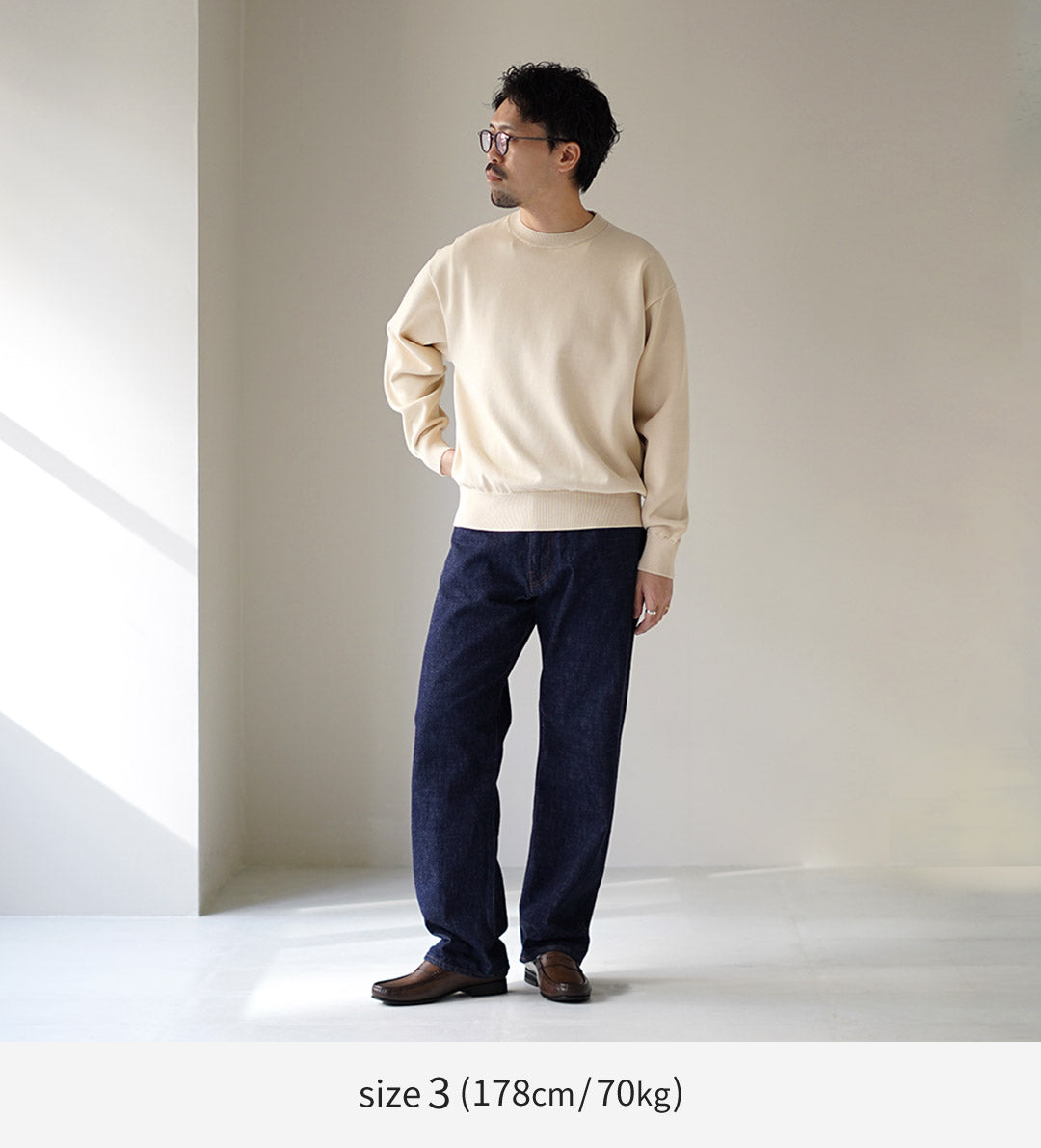 YONETOMI NEW BASIC / Rigid Sea Island Cotton Knit Pullover Crew Neck