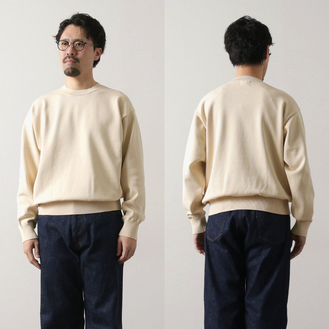 YONETOMI NEW BASIC / Rigid Sea Island Cotton Knit Pullover Crew Neck