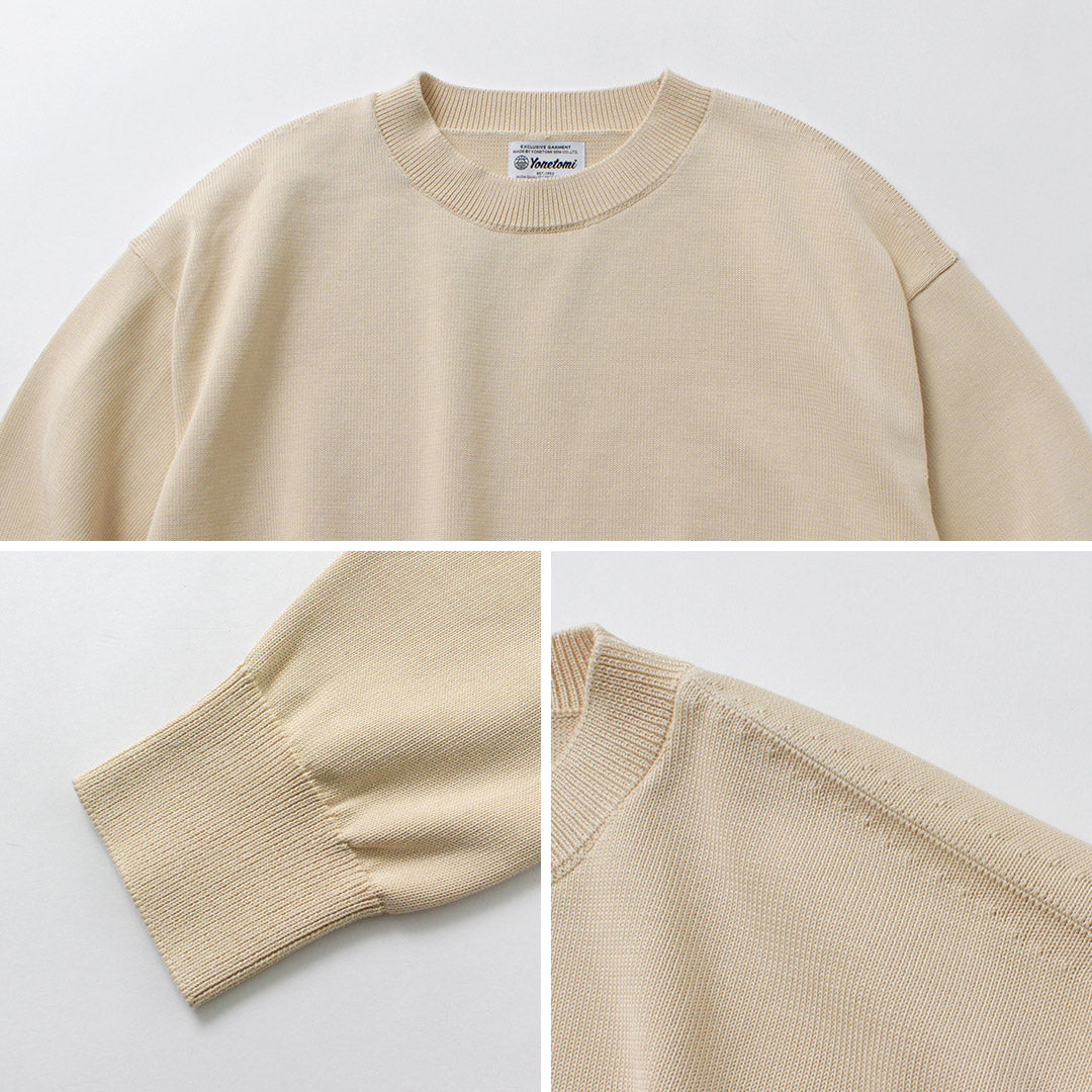 YONETOMI NEW BASIC / Rigid Sea Island Cotton Knit Pullover Crew Neck