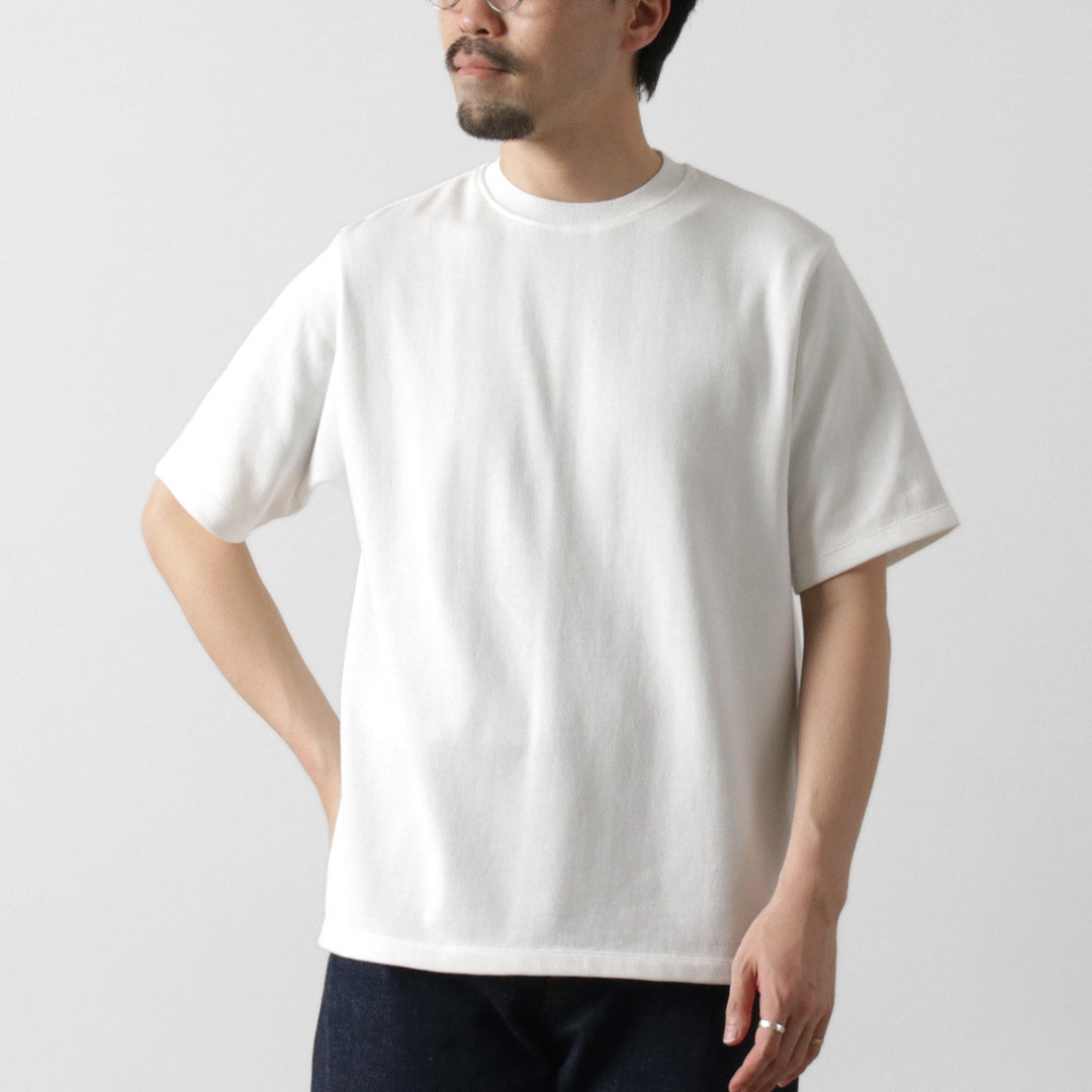 YONETOMI NEW BASIC / Rigid Sea Island Cotton Horizontal Round Body Knit T-Shirt