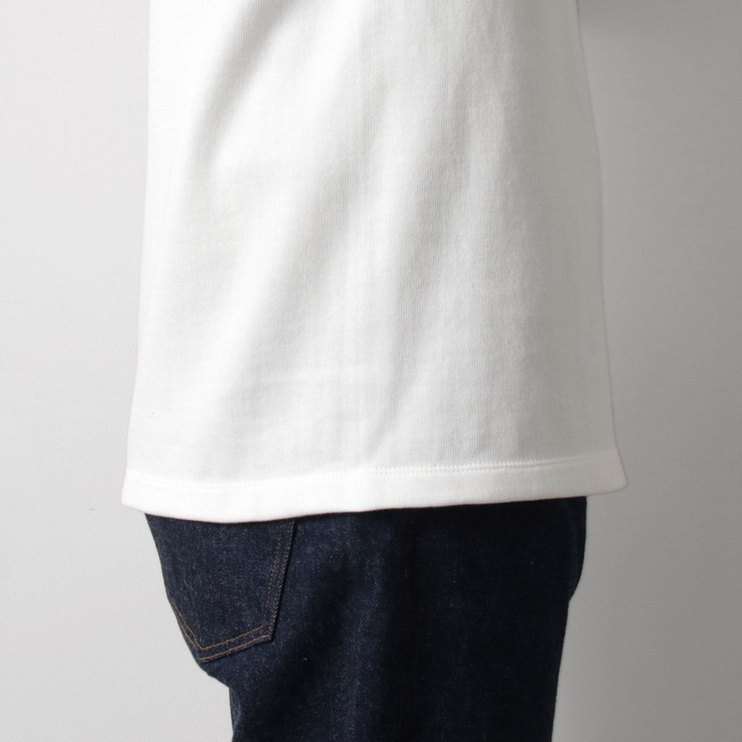 YONETOMI NEW BASIC / Rigid Sea Island Cotton Horizontal Round Body Knit T-Shirt