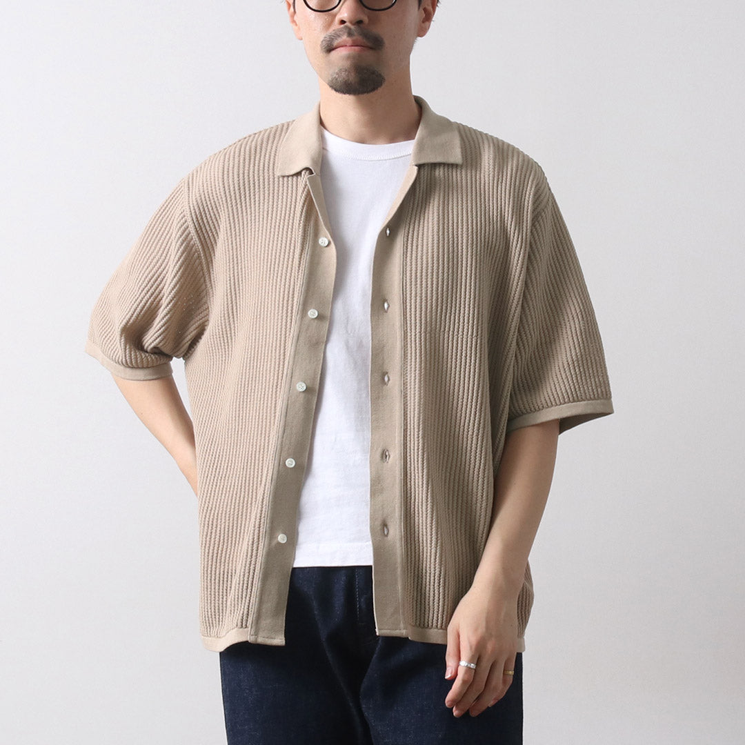 YONETOMI NEW BASIC / Cotton SUKASHI Knit Shirt