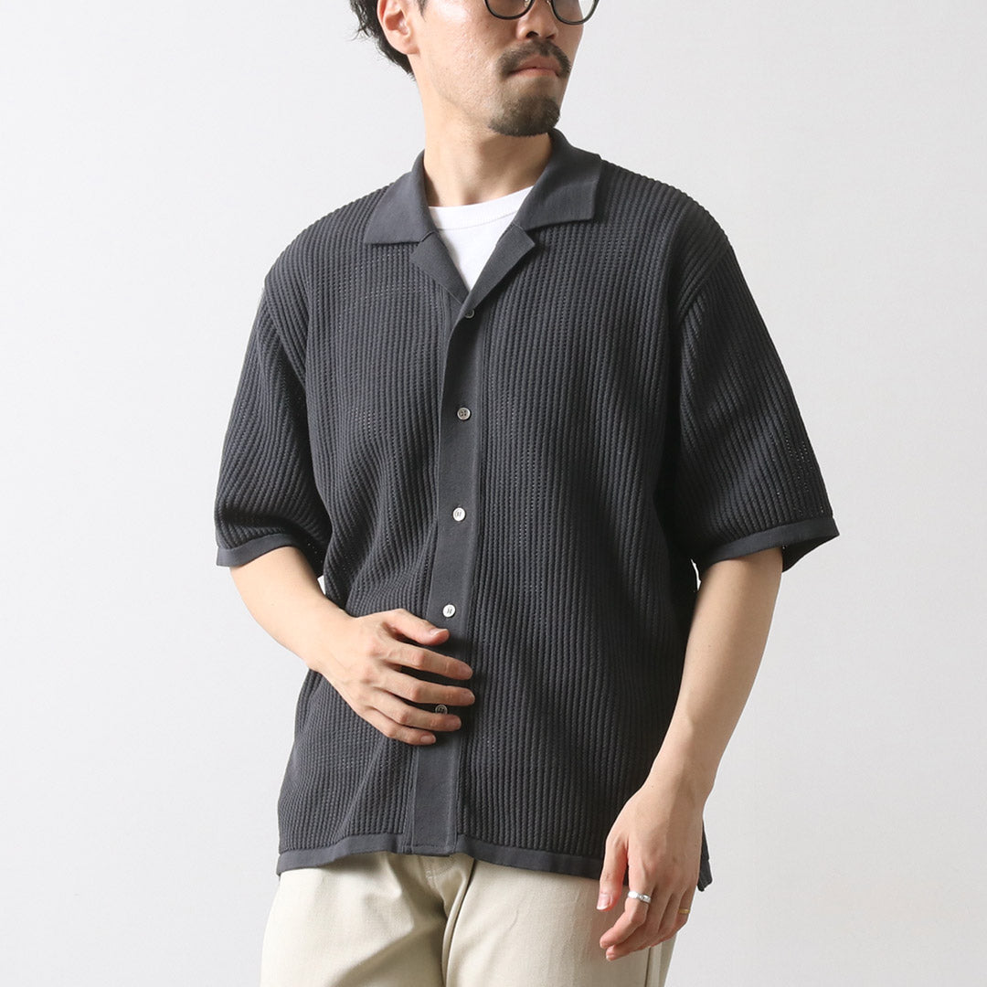 YONETOMI NEW BASIC / Cotton SUKASHI Knit Shirt
