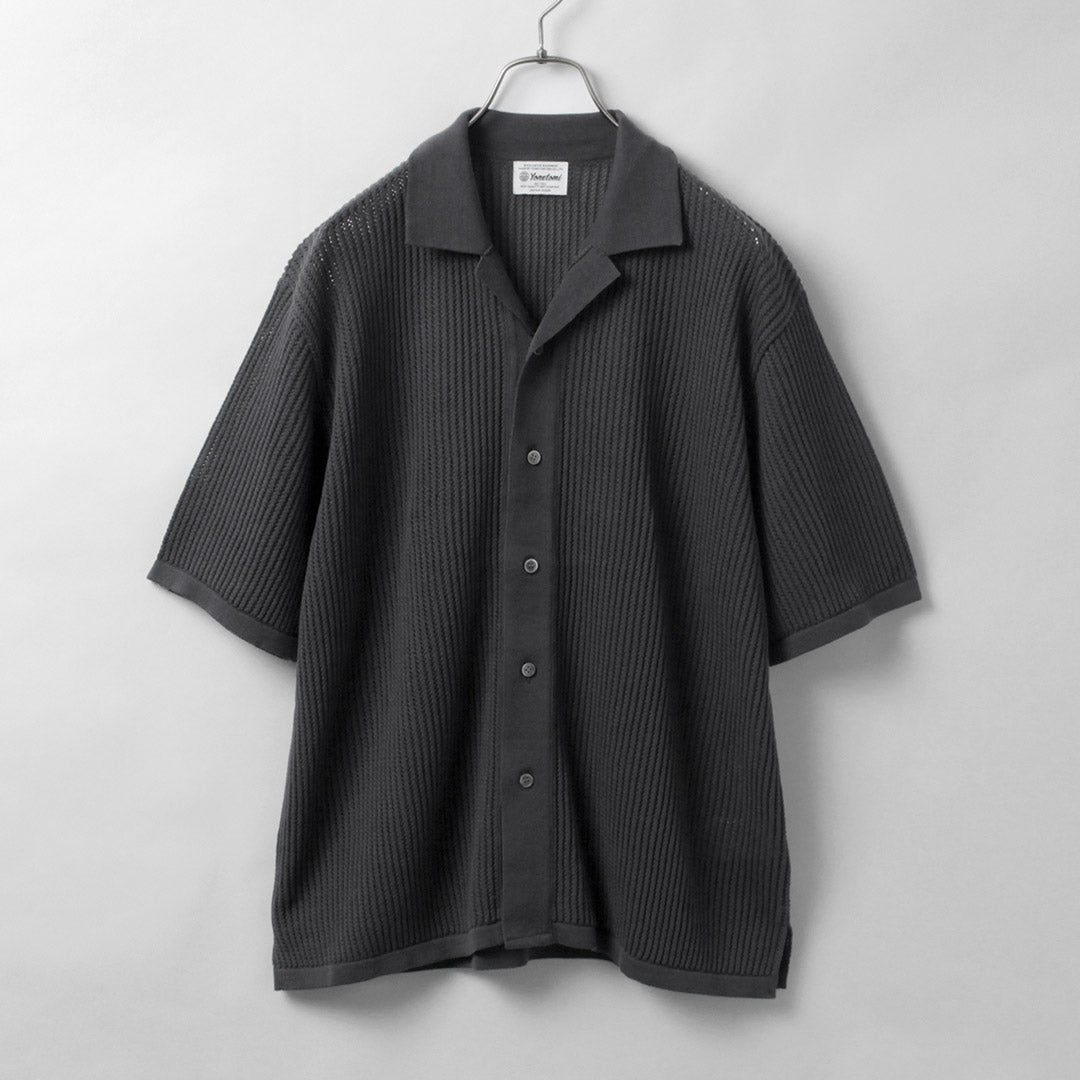 YONETOMI NEW BASIC / Cotton SUKASHI Knit Shirt