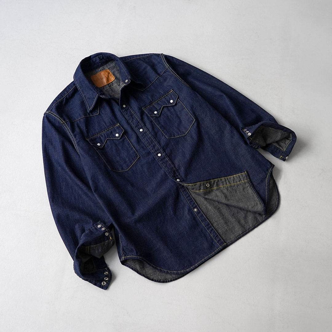 REMI RELIEF / 8.5oz Denim Sawtooth Flap Western Shirt