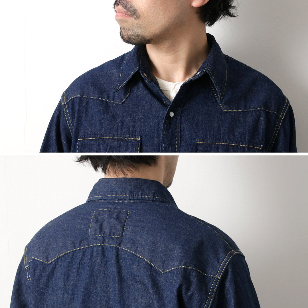 REMI RELIEF / 8.5oz Denim Sawtooth Flap Western Shirt