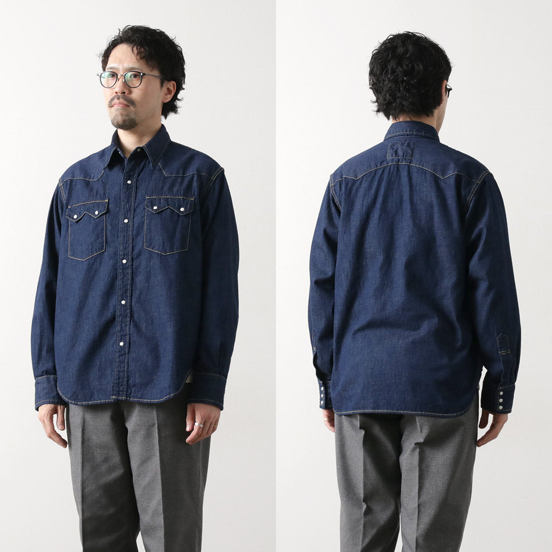 REMI RELIEF / 8.5oz Denim Sawtooth Flap Western Shirt