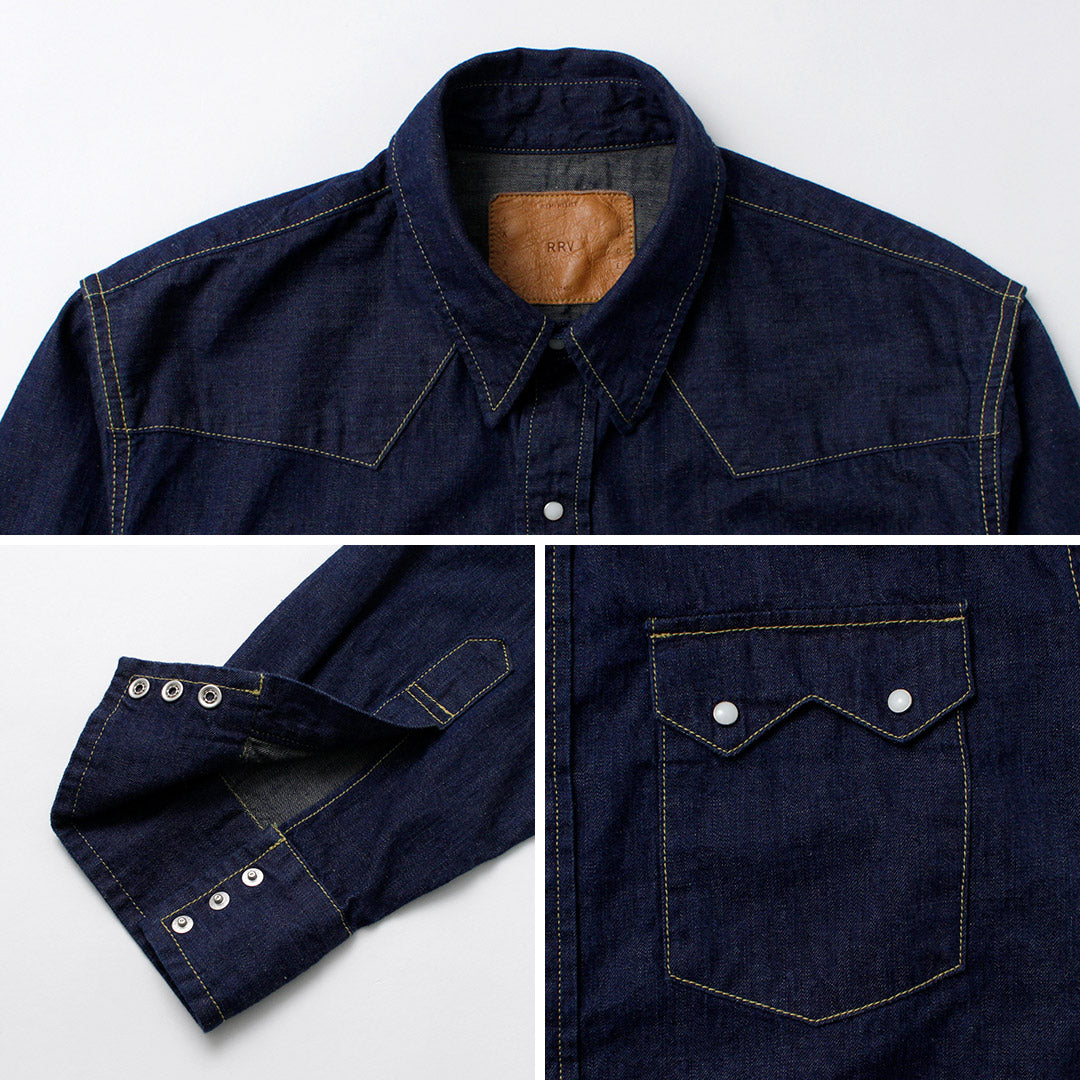 REMI RELIEF / 8.5oz Denim Sawtooth Flap Western Shirt