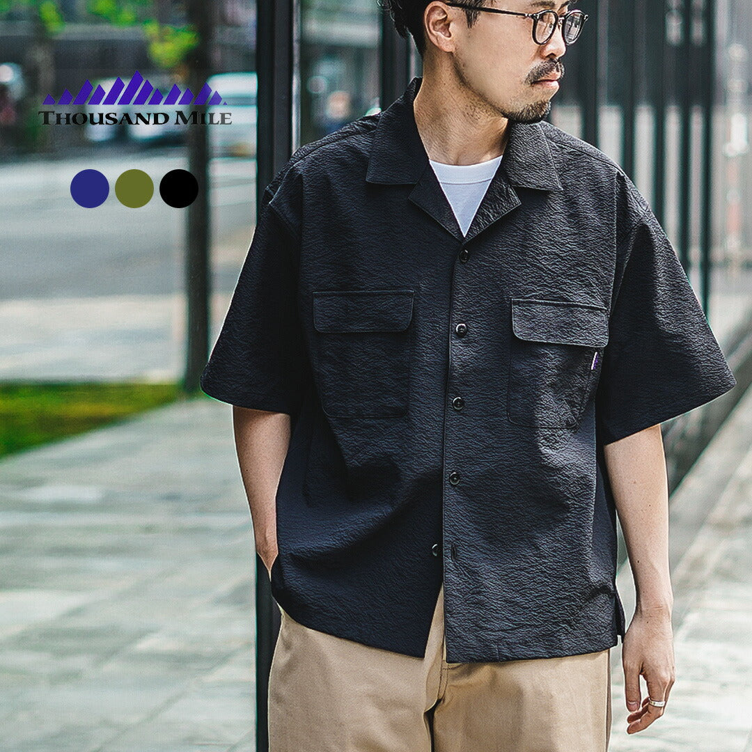 THOUSAND MILE / Seersucker Short Sleeve Shirt