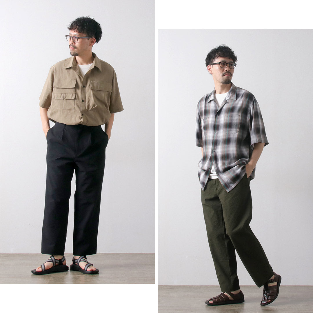 THOUSAND MILE / Seersucker Easy Tuck Trousers