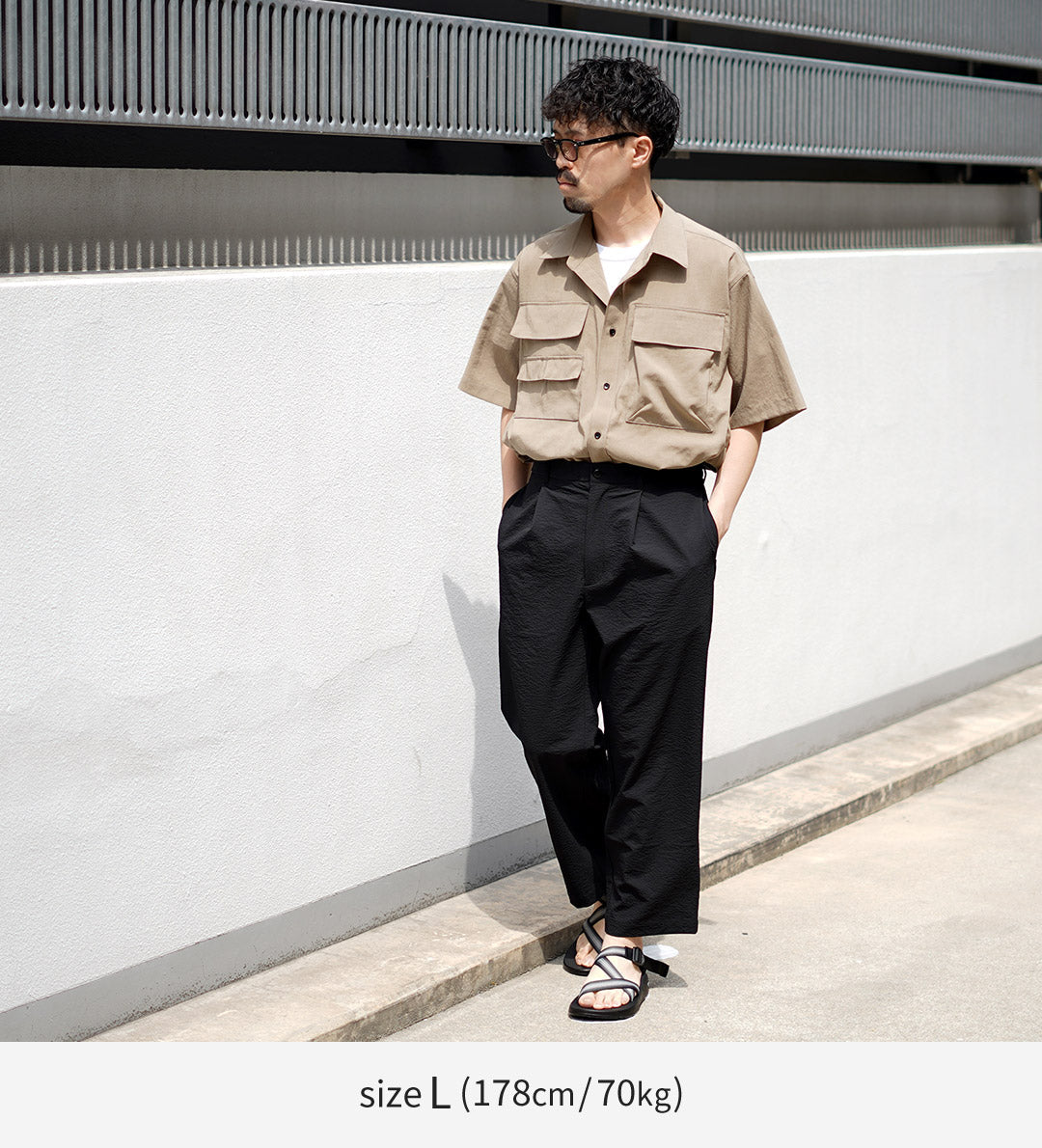 THOUSAND MILE / Seersucker Easy Tuck Trousers