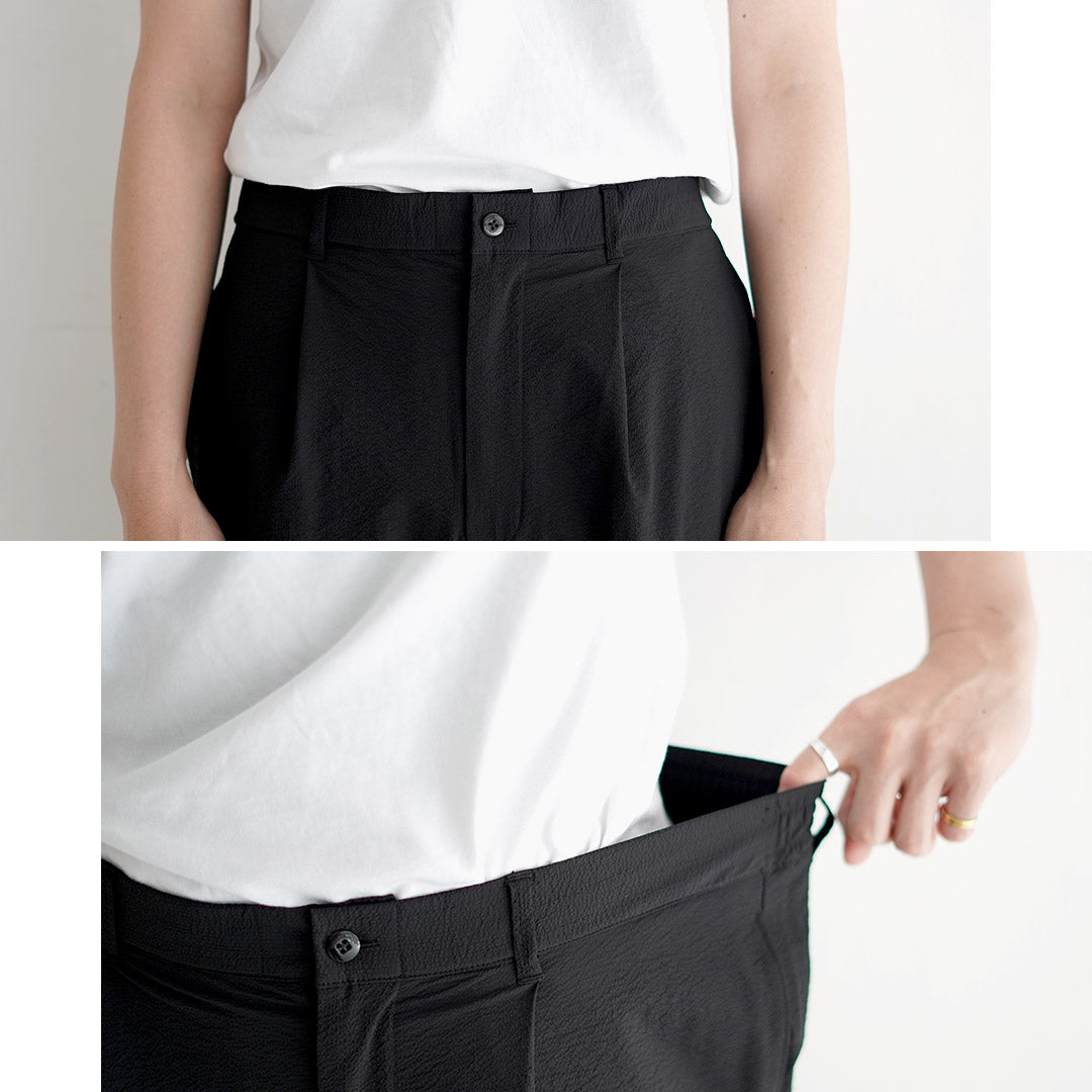 THOUSAND MILE / Seersucker Easy Tuck Trousers