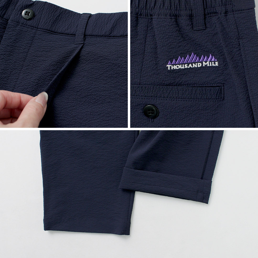 THOUSAND MILE / Seersucker Easy Tuck Trousers