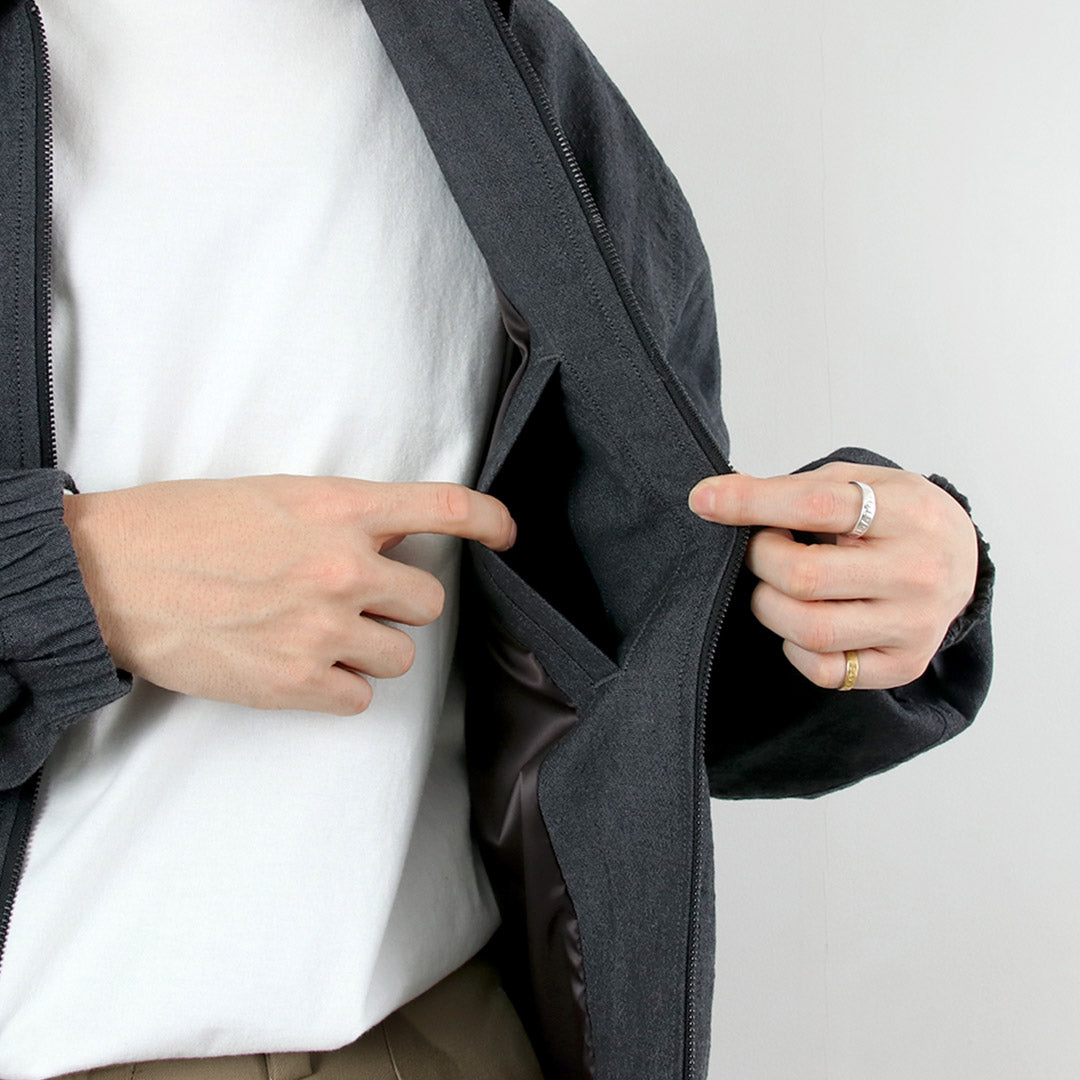 FUJITO / 亞麻羊毛熱帶拉鍊夾克衫