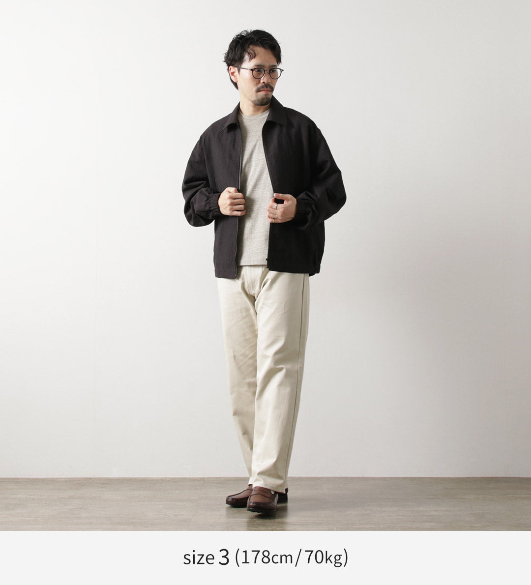 FUJITO / Linen Wool Tropical Zip Blouson