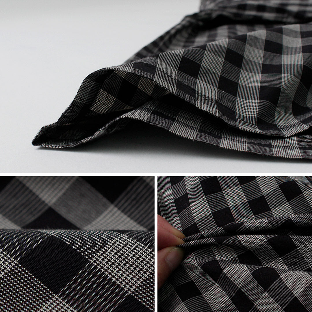 FUJITO / Monotone Plaid Open Collar Shirt