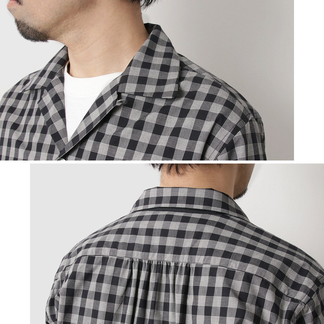 FUJITO / Monotone Plaid Open Collar Shirt