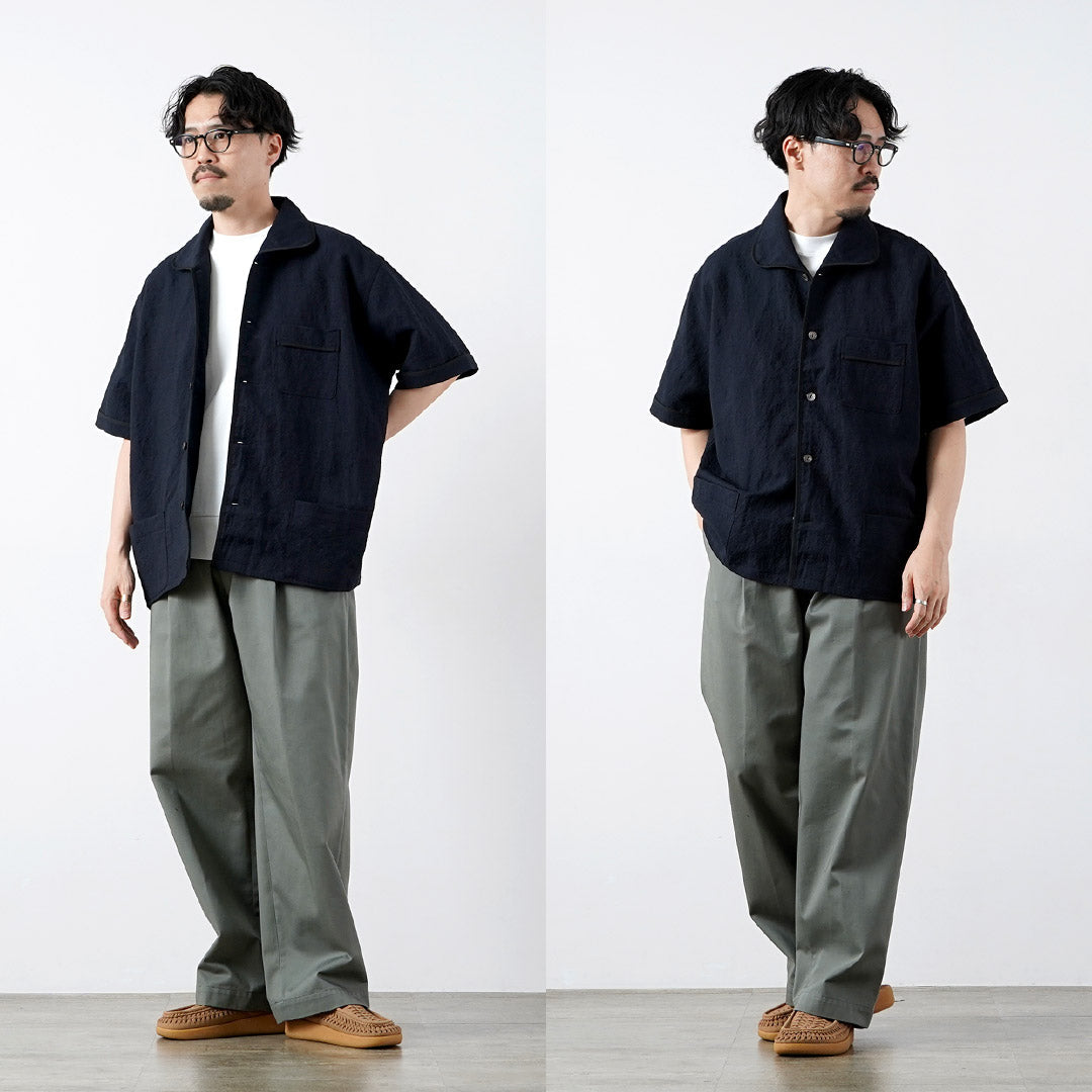 FUJITO / 린넨 울 트로피컬 파자마 셔츠