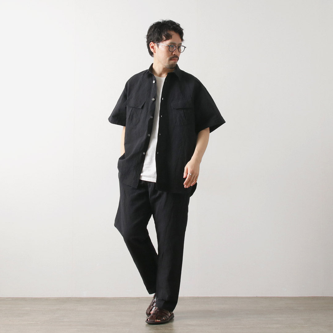 FUJITO / Linen Cotton Seersucker Easy Pants