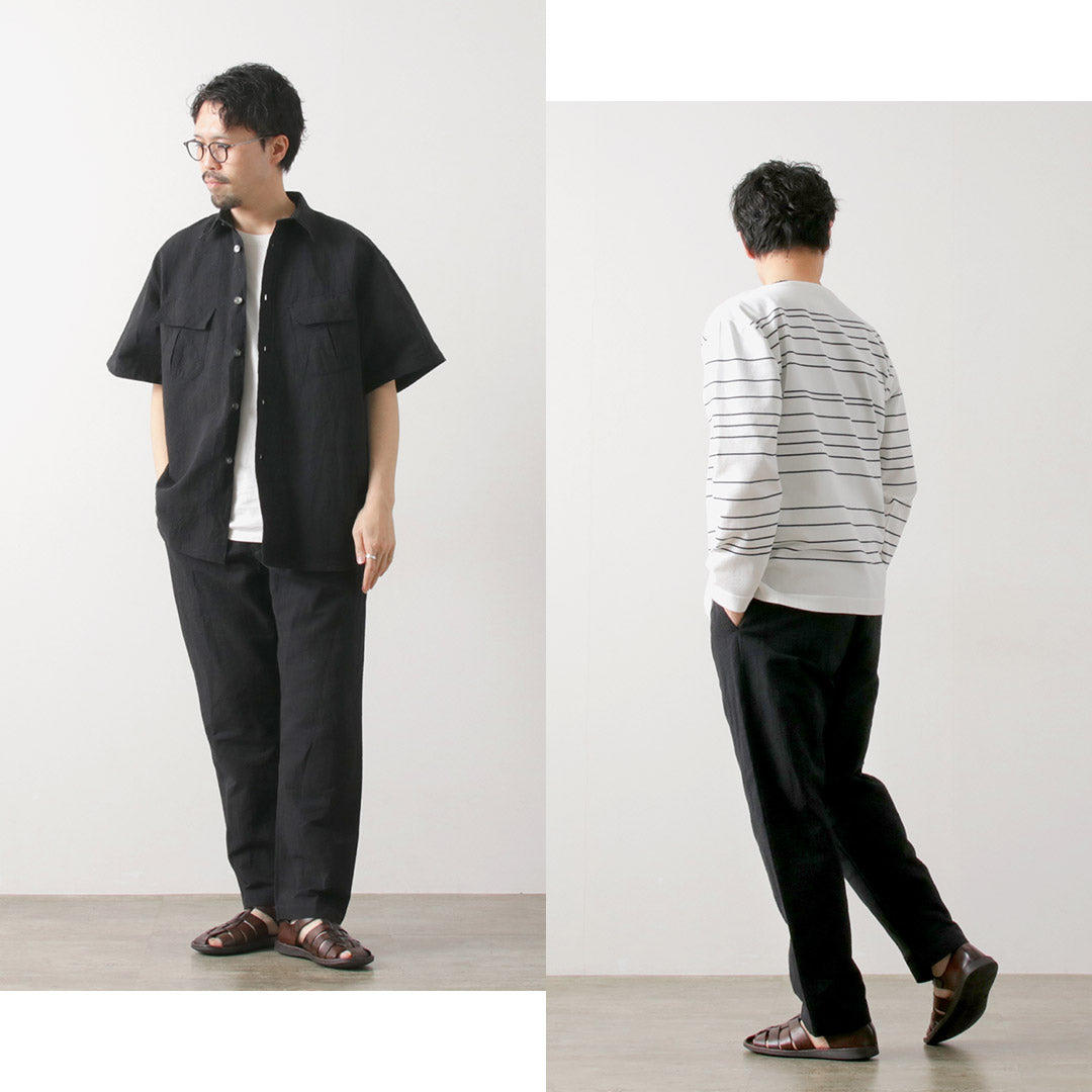 FUJITO / Linen Cotton Seersucker Easy Pants