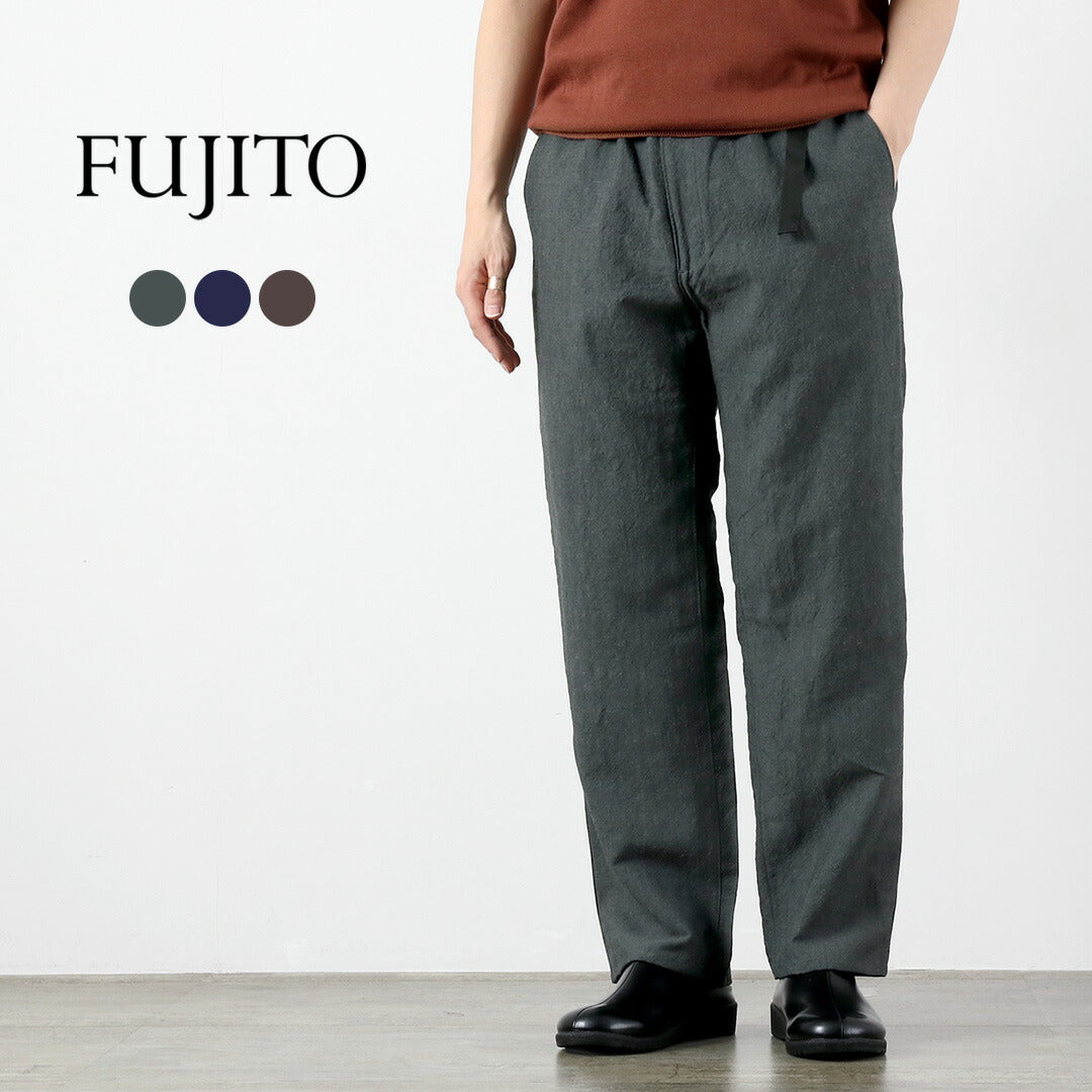 FUJITO / Linen Wool Tropical N.O.U.N Beltless Pants