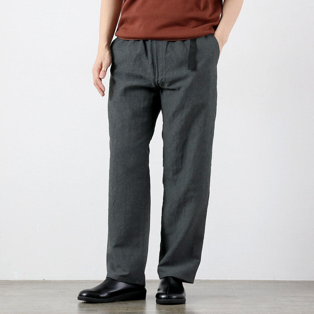 FUJITO / Pantalón sin cinturón Tropical N.O.UN de lana y lino