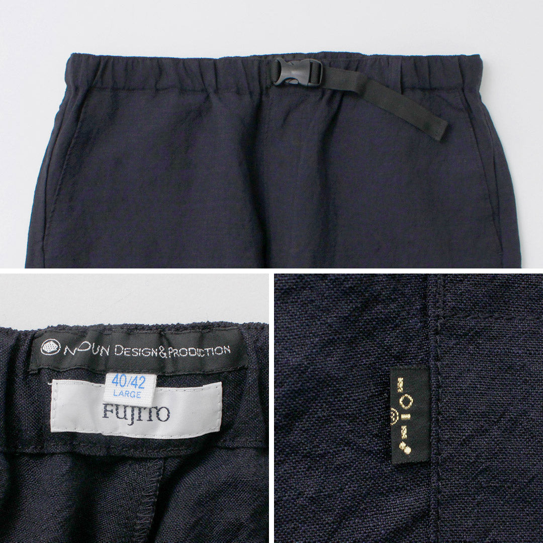 FUJITO / Linen Wool Tropical N.O.U.N Beltless Pants