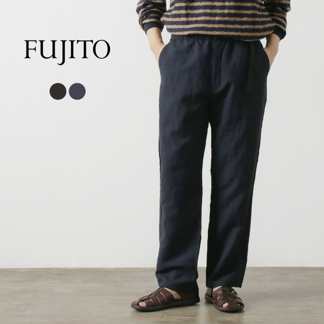 FUJITO / Linen Wool Tropical N.O.UN Beltless Pants