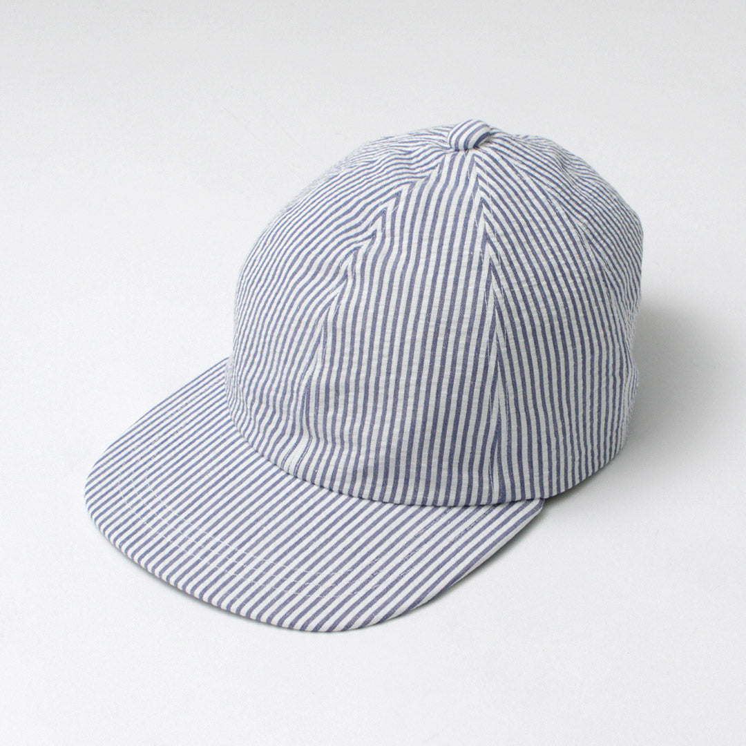 FUJITO / Linen and Cotton Seersucker Baseball Cap