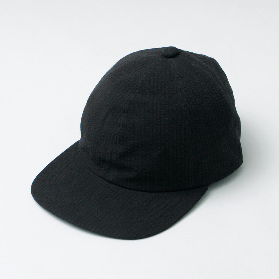 FUJITO / Linen and Cotton Seersucker Baseball Cap