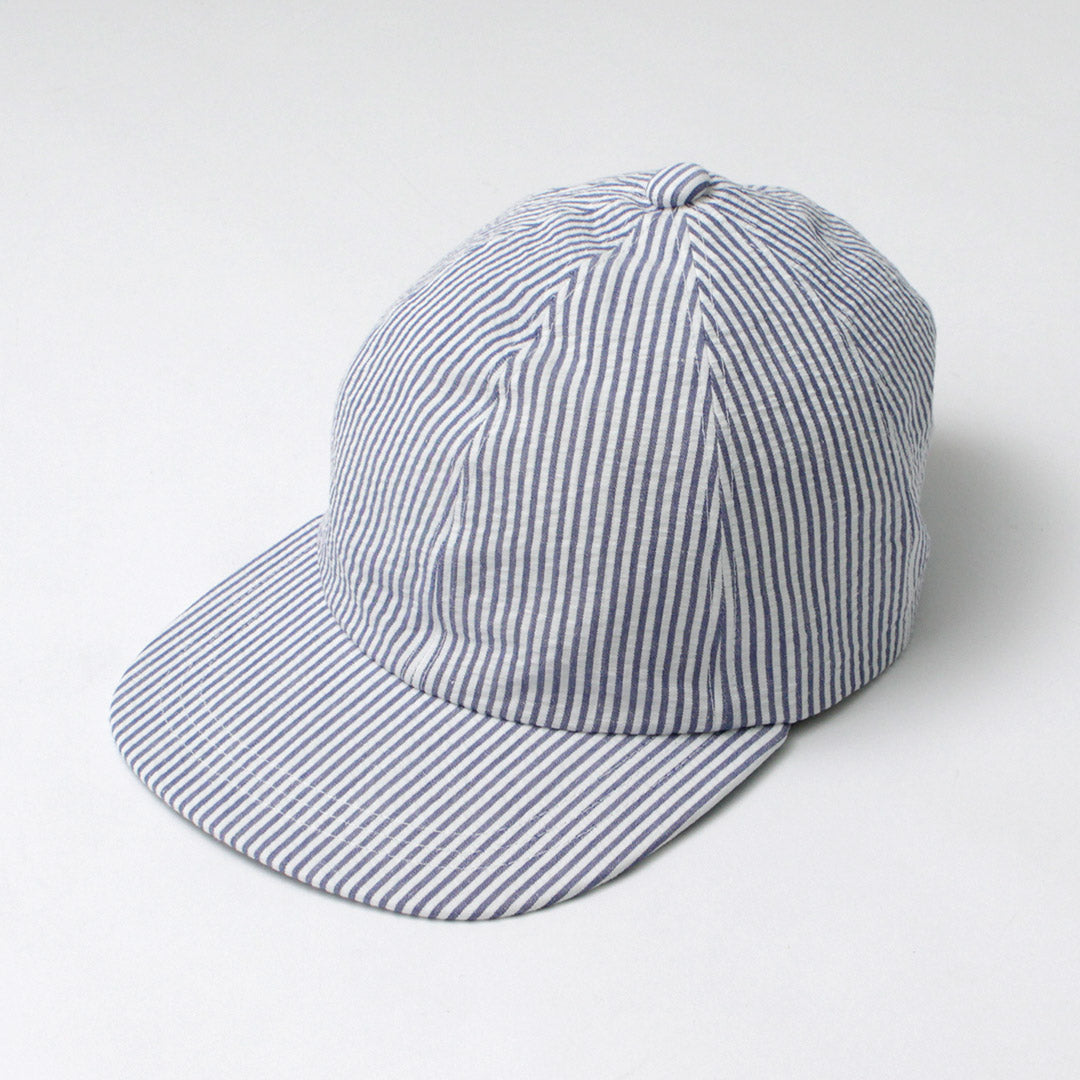 FUJITO / Linen and Cotton Seersucker Baseball Cap