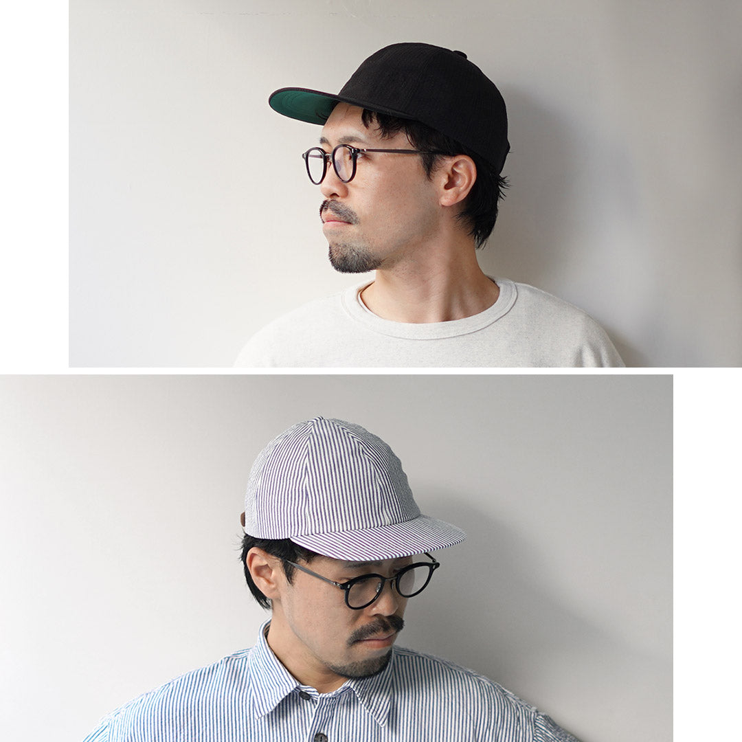 FUJITO / Linen and Cotton Seersucker Baseball Cap