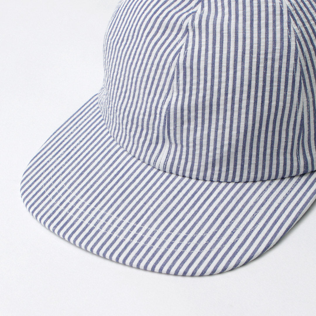 FUJITO / Linen and Cotton Seersucker Baseball Cap