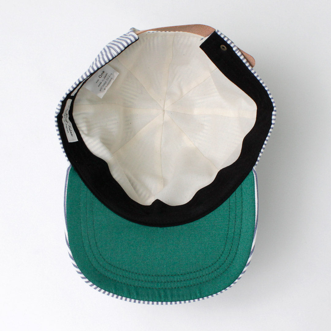 FUJITO / Linen and Cotton Seersucker Baseball Cap