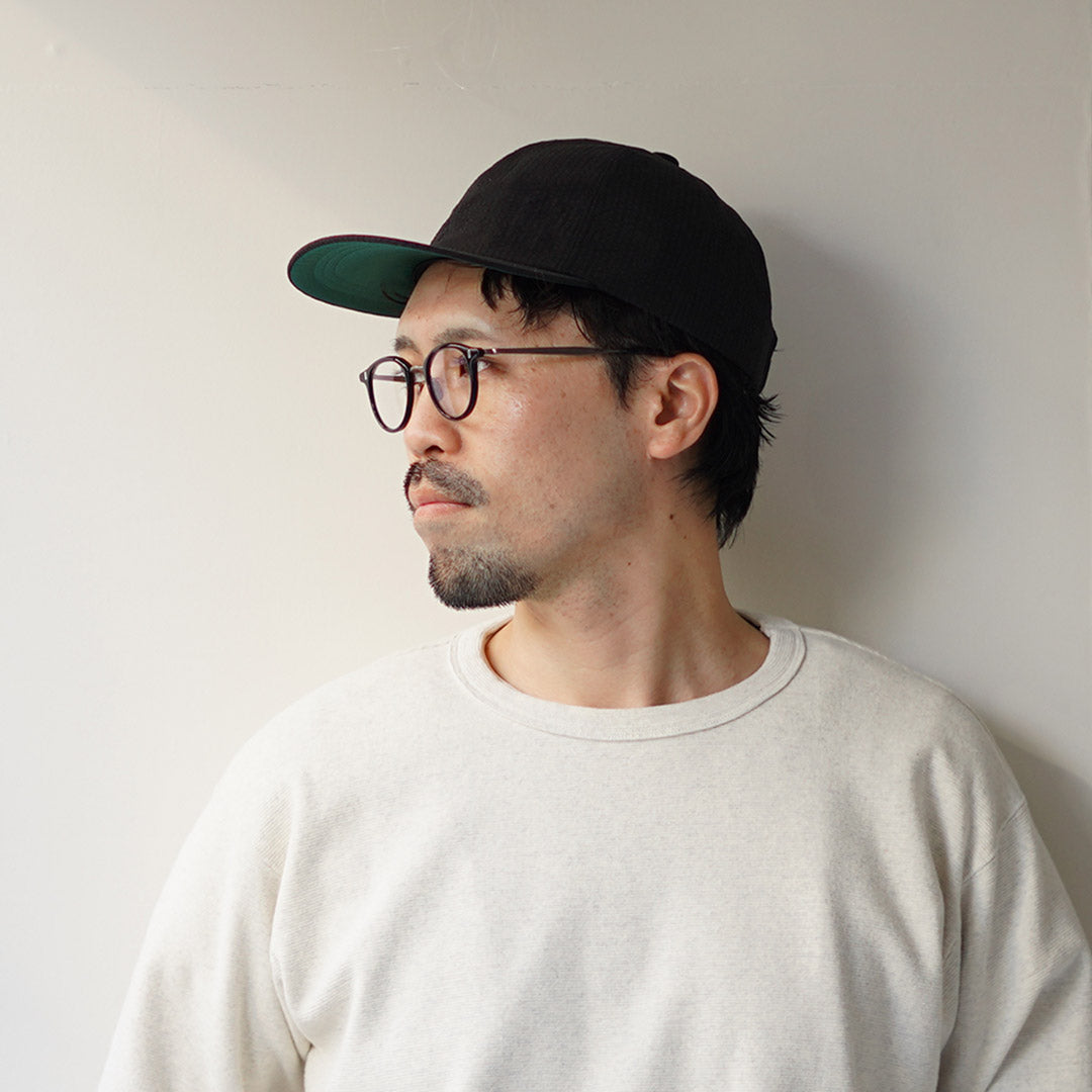 FUJITO / Linen and Cotton Seersucker Baseball Cap