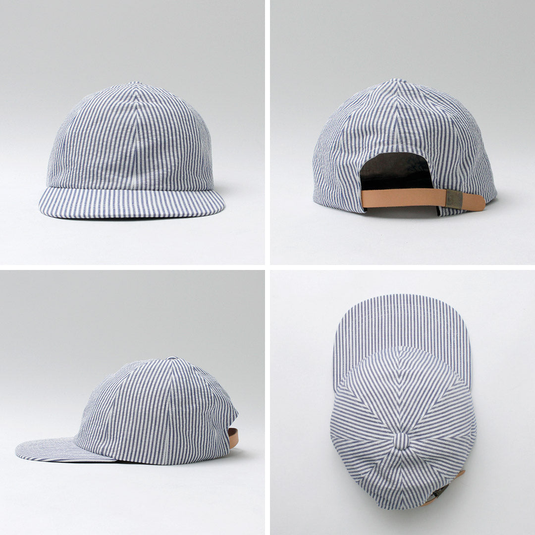 FUJITO / Linen and Cotton Seersucker Baseball Cap