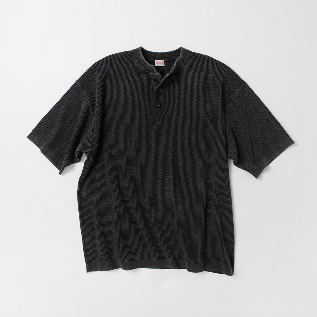 HEALTHKNIT / Henley Neck Short Sleeve Knit T-Shirt 2026 Model