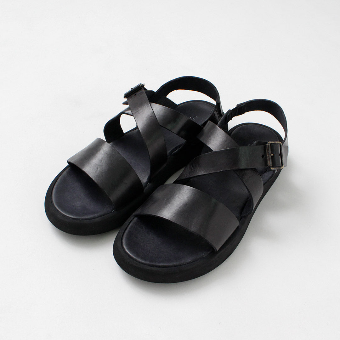 BRADOR / Men's Cross Strap Leather Sandals