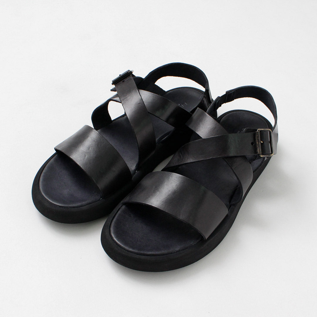 BRADOR / Men's Cross Strap Leather Sandals