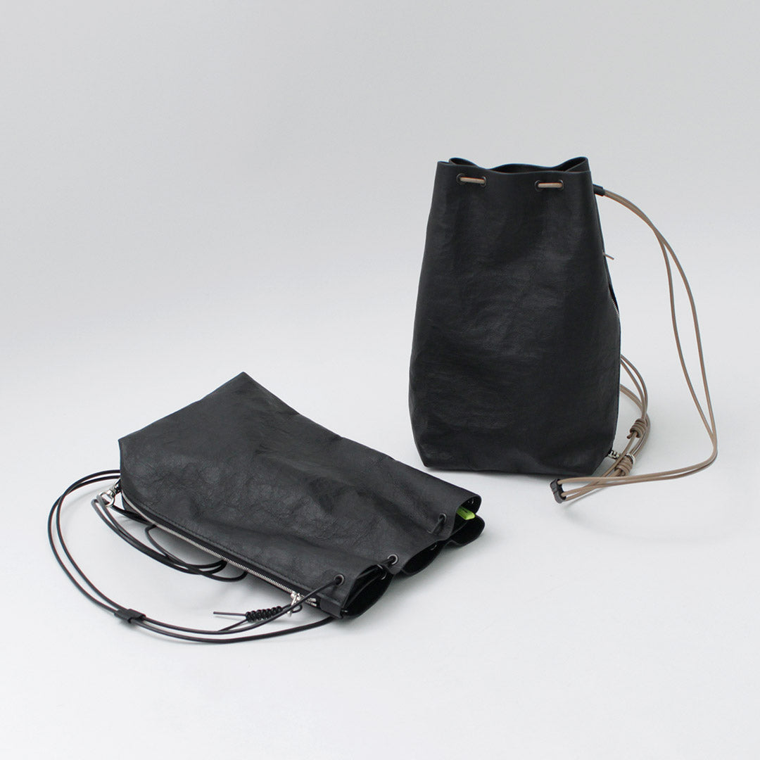 SENTI / Dyneema Leather Drawstring Bag L