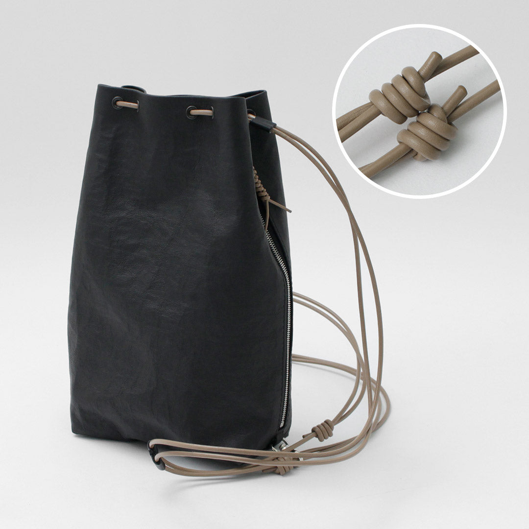 SENTI / Dyneema Leather Drawstring Bag L