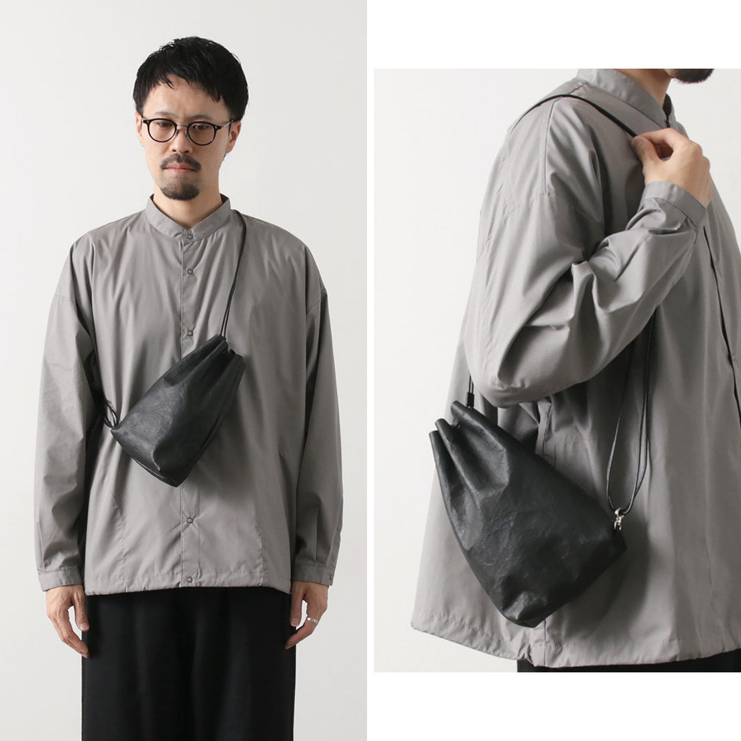 SENTI / Dyneema Leather Drawstring Bag L