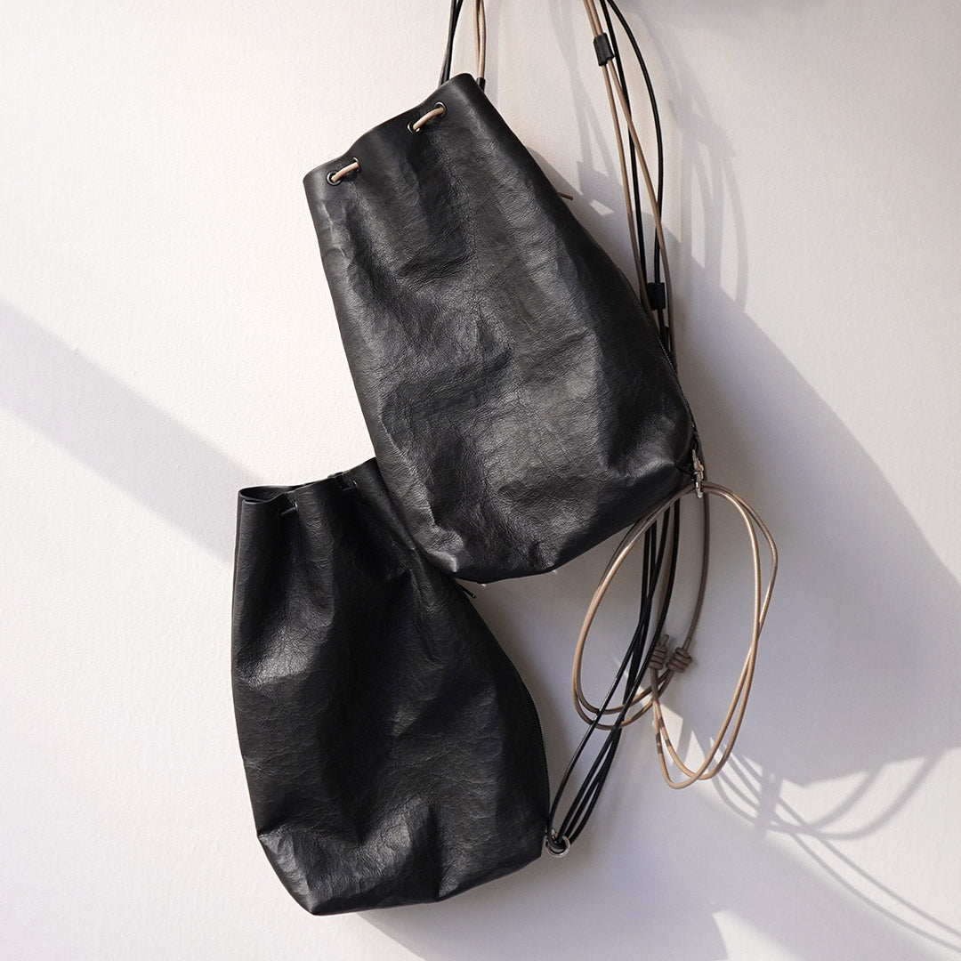 SENTI / Dyneema Leather Drawstring Bag L