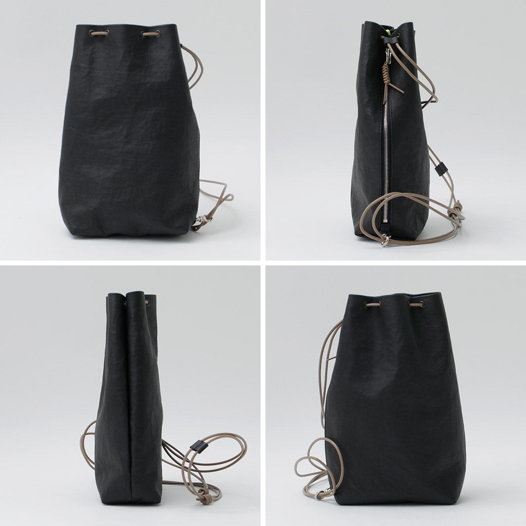 SENTI / Dyneema Leather Drawstring Bag L