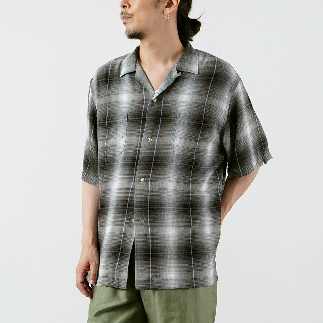 TOWNCRAFT / 60s Ombre Rayon Loop-Collar Shirt