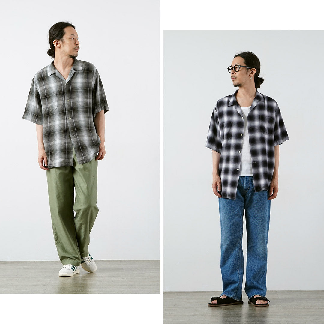TOWNCRAFT / 60년대 옴브레 레이온 루프 칼라 셔츠