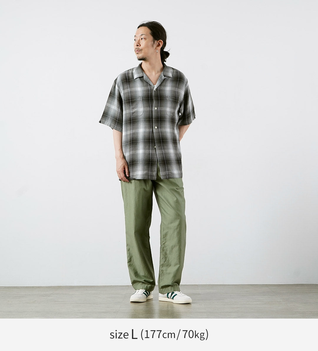 TOWNCRAFT / 60년대 옴브레 레이온 루프 칼라 셔츠