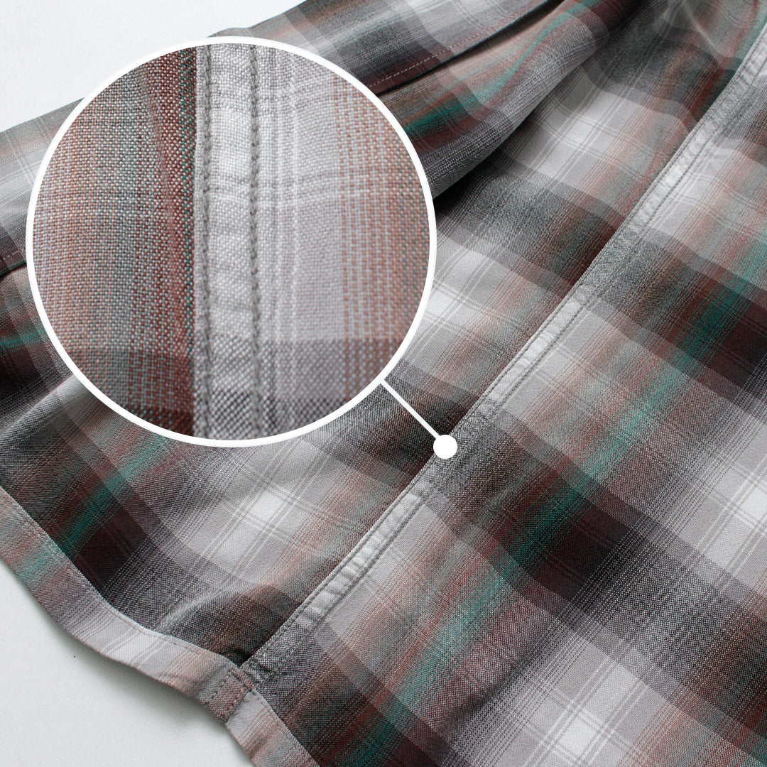 TOWNCRAFT / Camisa años 60 de rayón degradado con cuello lazado