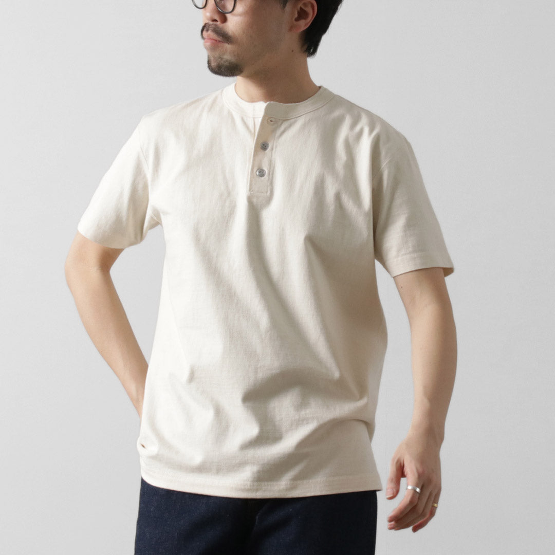 BARNS OUTFITTERS / Cozun Knitting Henry Neck Short Sleeve T-shirt SP Buttonworks