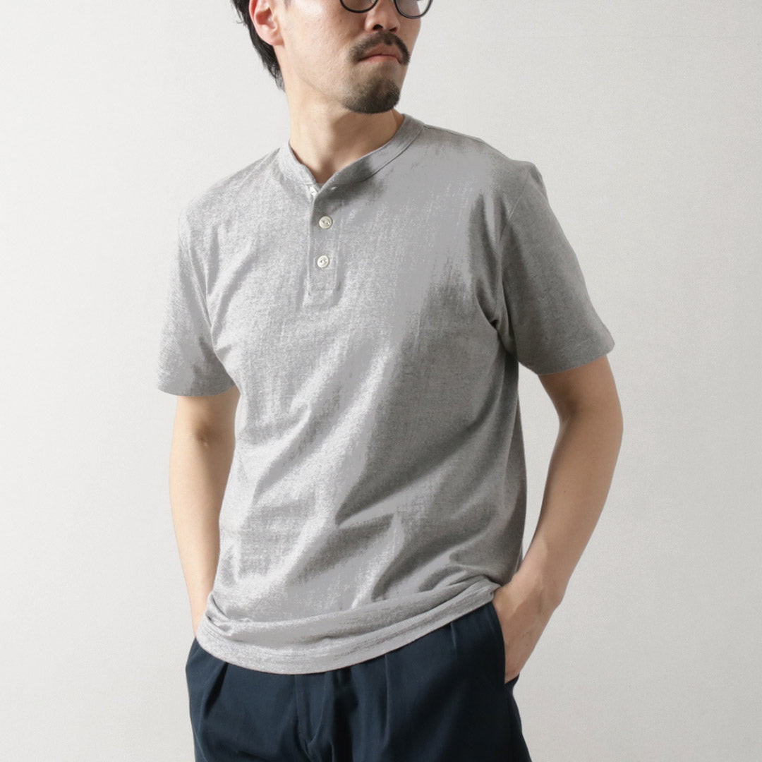 BARNS OUTFITTERS / Cozun Knitting Henry Neck Short Sleeve T-shirt SP Buttonworks